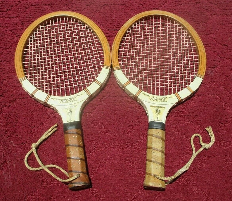 Pair 1960s Sportcraft International Racquetball Association Official Wooden Rackets