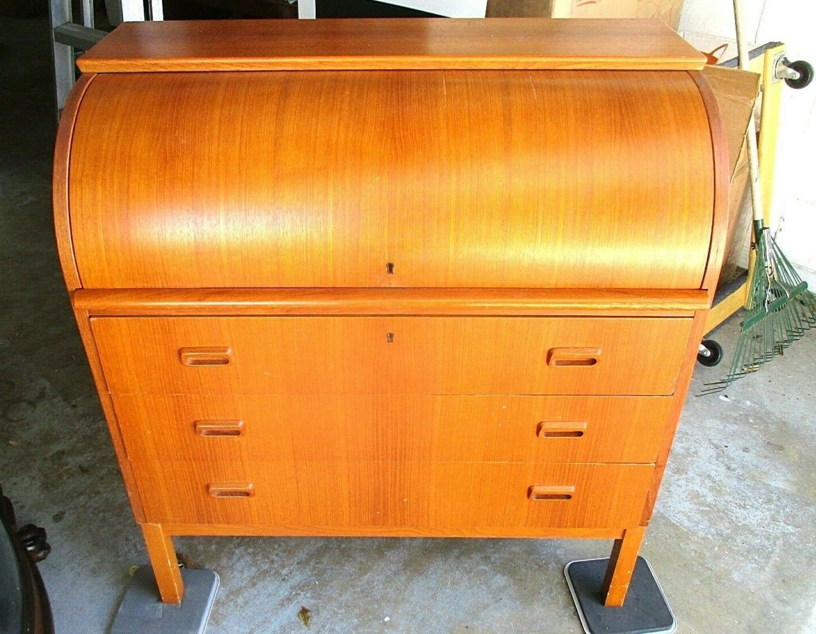 Danish Modern Teak ROLL TOP DESK Signed Made Sweden Designed Etsy