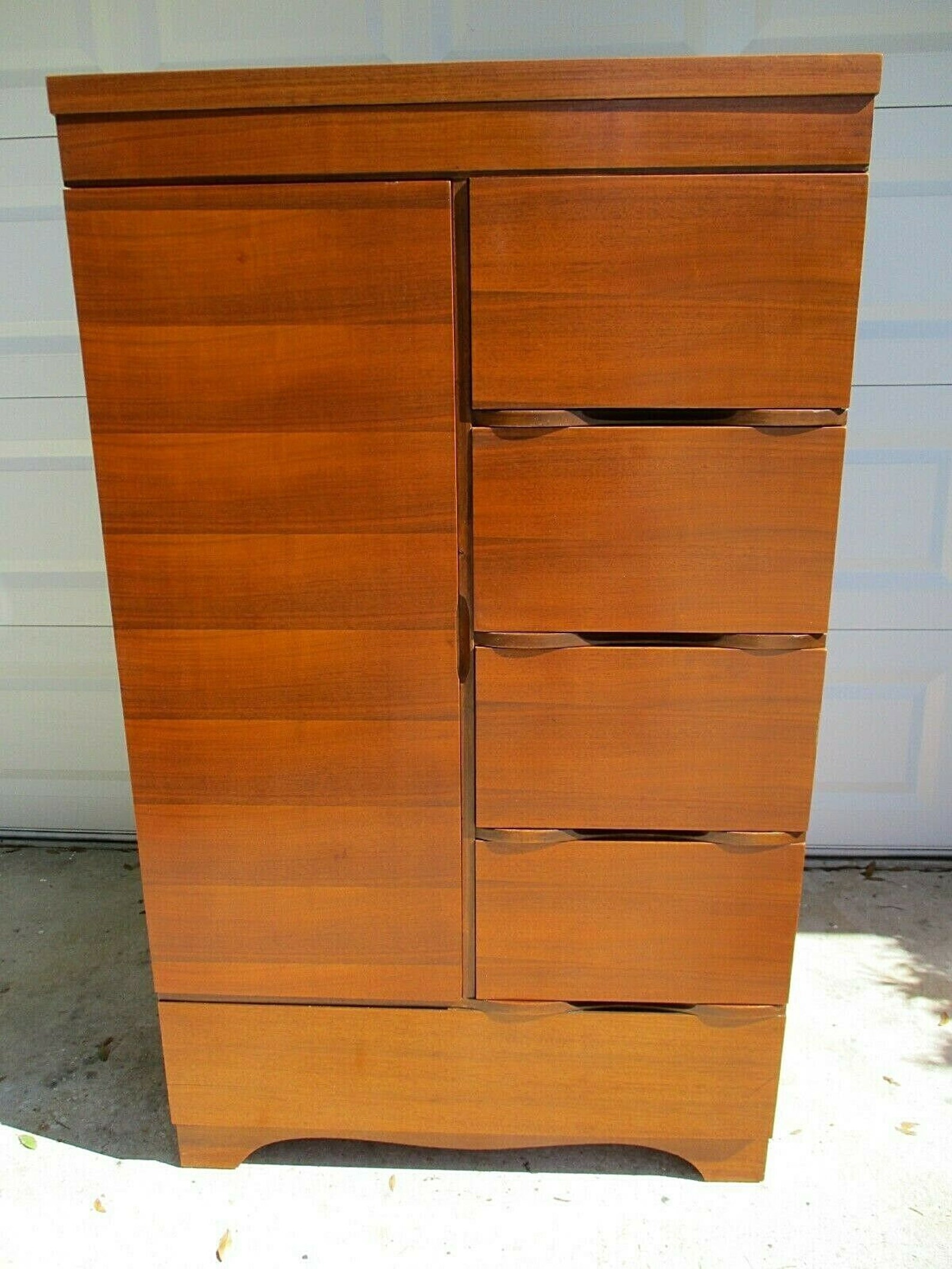 1950s WALNUT WARDROBE DRESSER Cedar Lined Door Drawers Mid Etsy