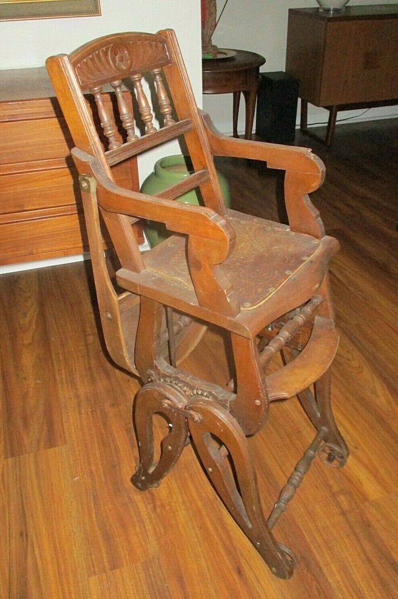 Circa 1890s EASTLAKE Convertible Baby HIGH CHAIR and Rocker Etsy