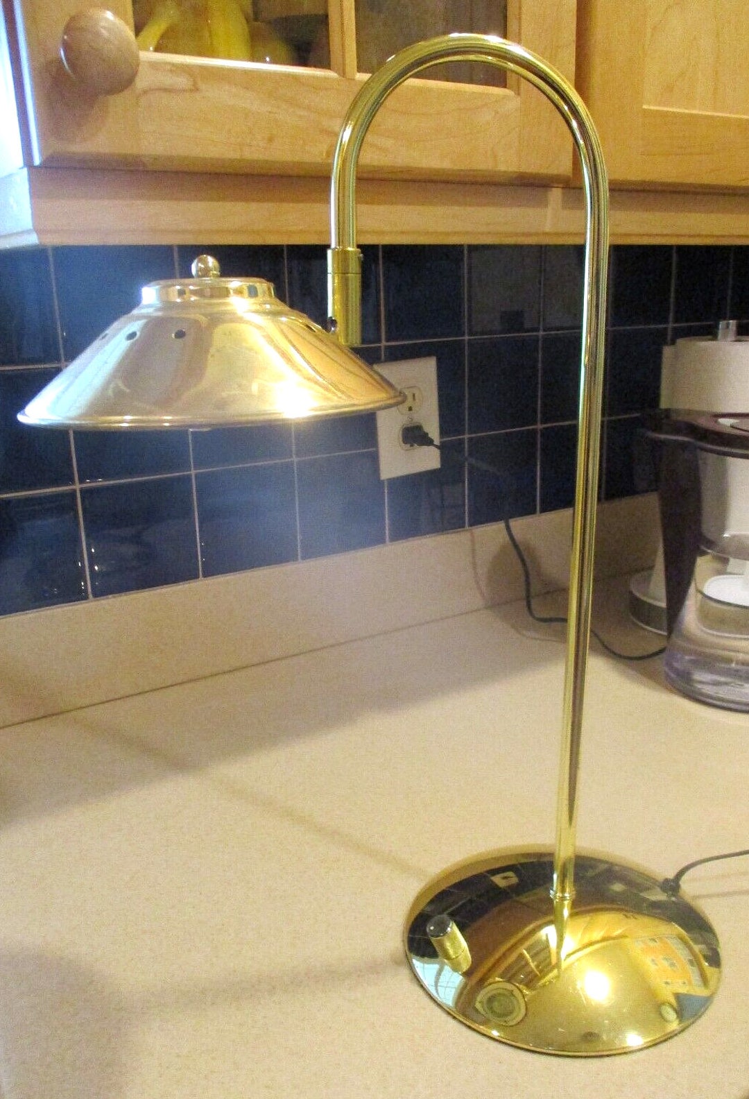 Vintage Flying SAUCER TABLE LAMP Midcentury Gooseneck Full Label Outer