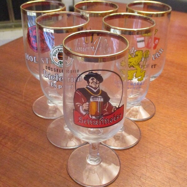 Vintage Beer Glasses Etsy