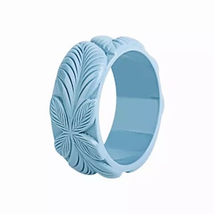 Bracciali in resina intagliata in stile anni &#39;50 incisi con fiori e foglie