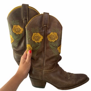 vintage sendra cowgirl western leather boots size 38