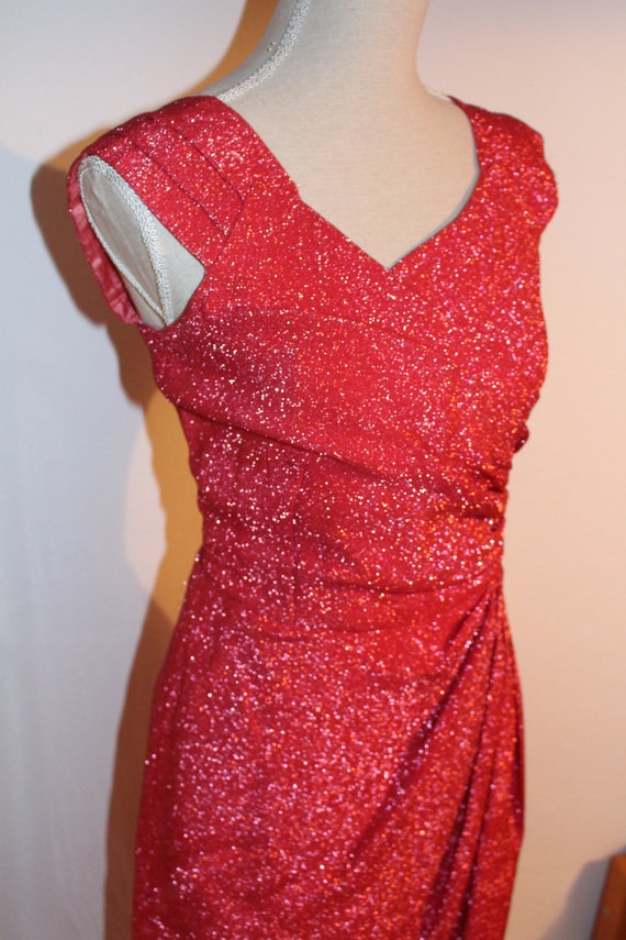 vintage 50's pink lurex gala dinner dress - image 2