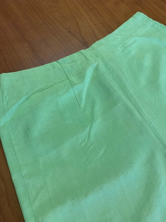 Super shinny vintage 60's green high waisted Capr… - image 3