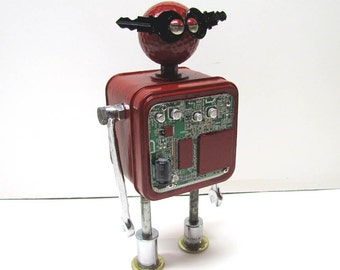 Found Objects Robot Sculpture / Assemblage Robot Figurine - One of a kind unique creation - Unique Gift