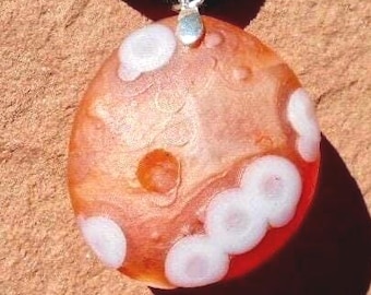 GOBI DESERT AGATE Pendant on 24 inch leather cord 33 mm x 31 x 13 mm