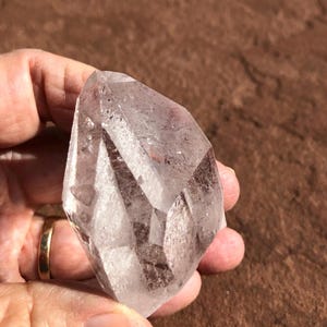 CLEAR Doubly Terminated Diamond Window QUARTZ CRYSTAL*59 mm*Vintage 1980s Brazil*Strong Physical Healer