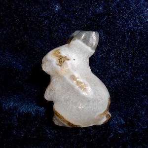 Rare MOSS AGATE RABBIT Carving*Year of the Rabbit*40 mm or 1 5/8 inch tall*The Gardeners Stone