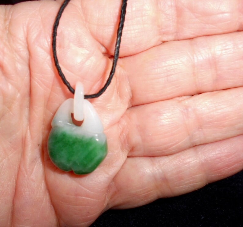 Vintage Green & White JADEITE JADE PENDANT27 Carats or 5.5 Etsy