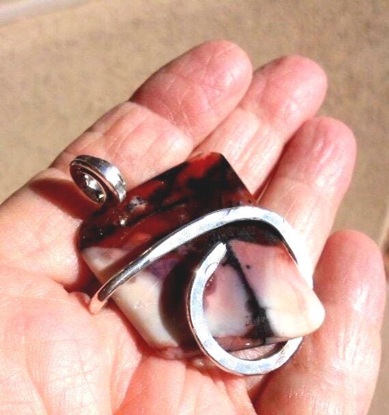 UTAH TIFFANY Stone PENDANT in Sterling Silver 47 mm X 38 X 6 mm 13.4 grams For Mental Sharpness & Intuition image 5
