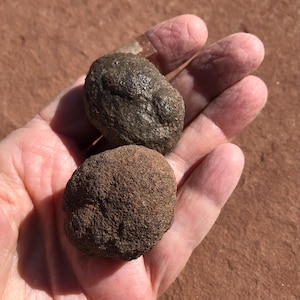 Pair Medium MOQUI MARBLES*95.3 grams*3.36 ounces*Shaman Stones from S Utah*aka Mochi Balls*Large 1 5/8 inch x 1 3/8*Small 1 1/2 inch x 1 1/8