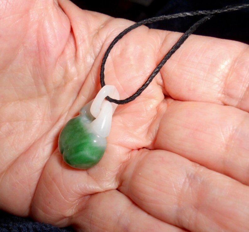 Vintage Green & White JADEITE JADE PENDANT27 Carats or 5.5 Etsy