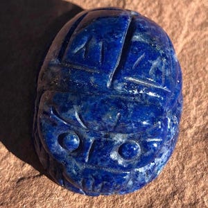 Gem Quality LAPIS LAZULI SCARAB Carving or Cabochon*Blue Lazurite*1 3/8 inches x 1 1/8 x 5/8*35 mm x 28 x 16 mm*144 Carats*28.8 grams*1 oz