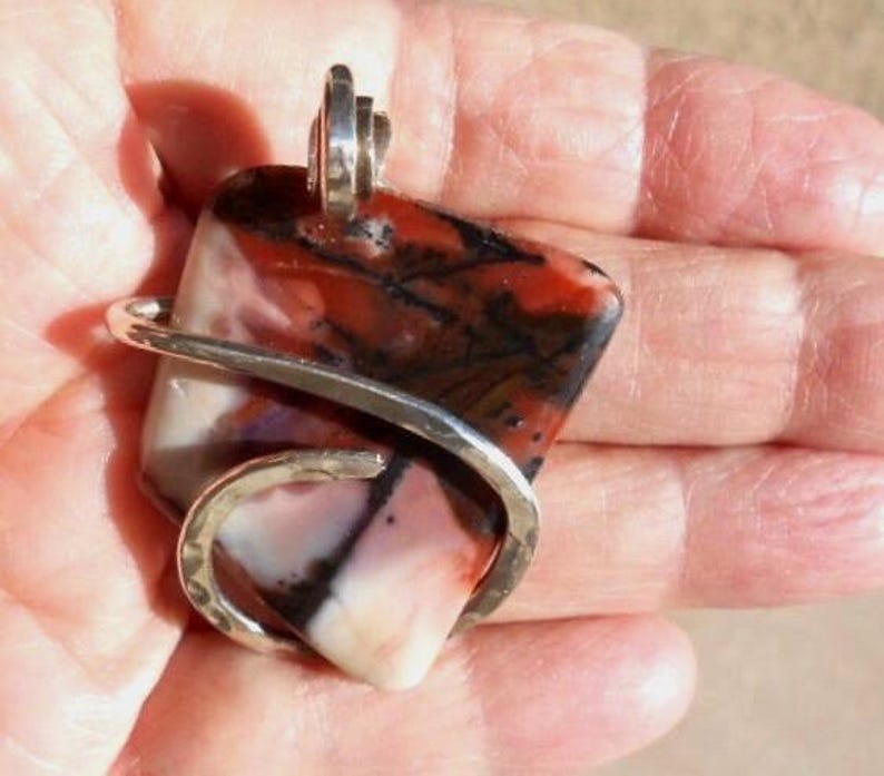 UTAH TIFFANY Stone PENDANT in Sterling Silver 47 mm X 38 X 6 mm 13.4 grams For Mental Sharpness & Intuition image 3