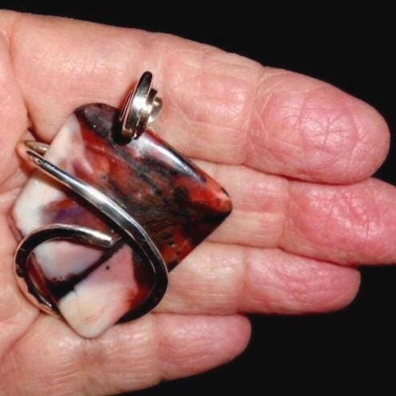 UTAH TIFFANY Stone PENDANT in Sterling Silver 47 mm X 38 X 6 mm 13.4 grams For Mental Sharpness & Intuition image 2