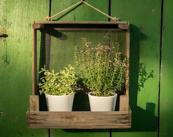 Rustic Garden Shelf | Vintage rack for indoors and outdoors | Each frame is a handmade unique | Perfect to hold flower pots