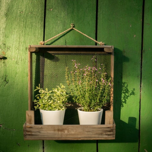 Rustic Garden Shelf | Vintage rack for indoors and outdoors | Each frame is a handmade unique | Perfect to hold flower pots