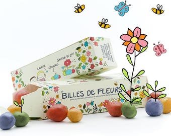 Biglie di fiori colorati | Bombe di semi per bambini | Bomboniere per compleanni dei bambini