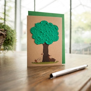 Fuchs & Gans Grußkarte - Baumkrone aus Saatpapier