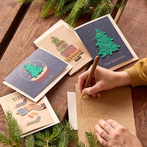 Set di 5 biglietti di Natale con semi I Biglietto per Natale I Biglietto di auguri periodo natalizio