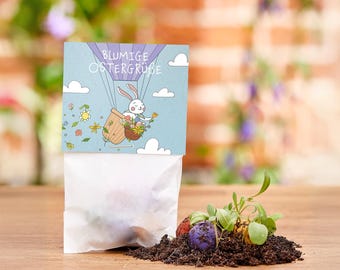 10 x 5 flower marbles in a bag "Easter greetings" | Easter gifts for children | Little something for children at Easter