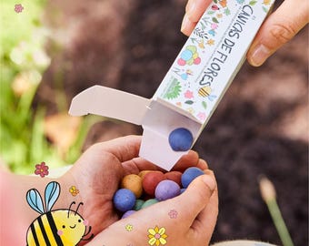 Biglie di fiori colorati | Bombe di semi per bambini | Sacchetti regalo per feste di compleanno per bambini