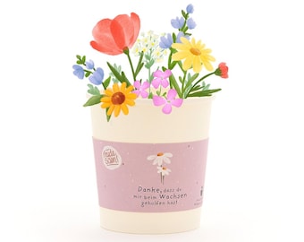 Thank you gift for a teacher or educator | Gift idea for school & children's cards | Thank you for helping me grow