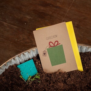 Geschenkkarte "Gutschein" I Karte mit Geschenk I Gutscheinkarte mit Saatpapier