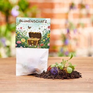 10x 5 biglie a forma di fiore in un sacchetto di cellophane - tesoro dei fiori | Compleanno del pirata | Caccia al tesoro | Omaggio | bomboniere per feste di compleanno per bambini