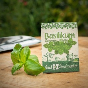Mini Garden Basil Complete growing kit for delicate basil Sieved soil, best seeds and detailed German instructions image 7