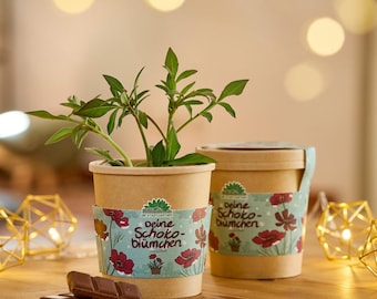 Chocolate flower seeds from the cup - Christmas gift - Gift & present idea for gardeners, flower lovers and nature lovers