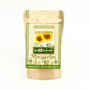 Mini Garden Sunflowers Complete growing kit for beautiful sunflowers Contains sieved soil, organic seeds and detailed instructions afbeelding 3