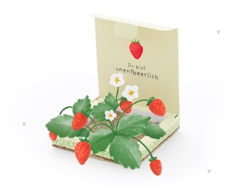 Plant box with strawberry seeds | Gift idea for love messages, birthdays & appreciation | You are indispensable