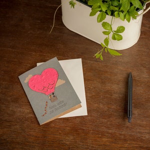 Tarjeta de boda "Globo de Boda" con papel de semillas | Tarjeta de felicitaciones de boda I Tarjeta de felicitaciones de boda