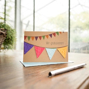 Grußkarte "Wir gratulieren" I Gratulationskarte mit Wildblumensamen