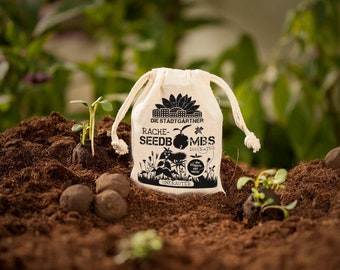 Seed Bombs "Weeds" | Mindfully made "revenge"-bombs from the City Gardeners | 8 seed balls in reusable cotton bag