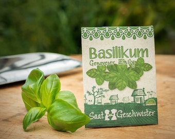 BIO Basilikum - BIO Saatgut | Schnell wachsenden Basilikum selber anbauen | Samen reichen für 80 Pflanzen