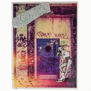 Graffiti Girl Brooklyn, Vinyl Sticker, collage art, stickers, graffiti, graffiti art