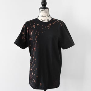 Women&#39;s Bleach Tie Dye Painted Cotton T-Shirt, Original, Handcrafted