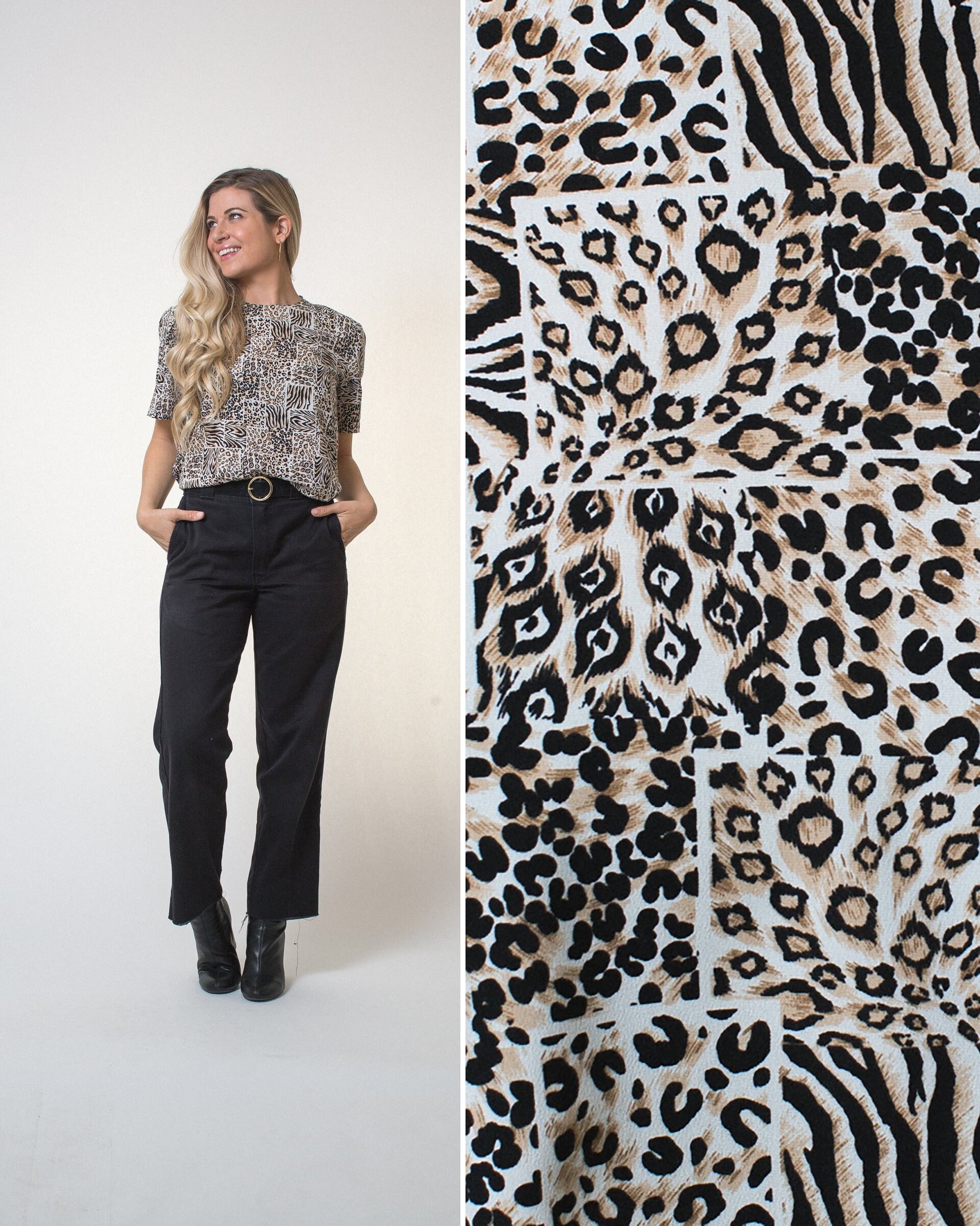 short sleeve leopard blouse