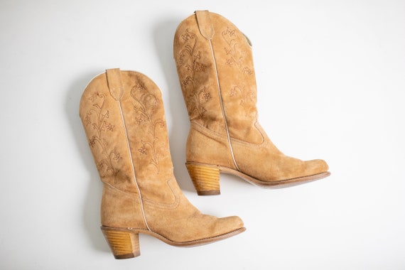 Vintage WESTERN boots LEATHER embroidered boots Ta