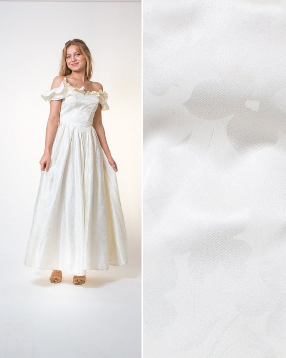 Vintage 80s Wedding Dress White Silk Dress 80s 90s Off The Etsy