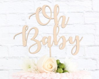 Oh Baby Cake Topper, Baby Shower Cake Topper, Gender Reveal Cake Topper, Babe Shower, Boy or Girl, Cake Topper