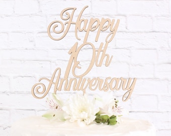 Anniversary Cake Topper, Happy Anniversary Cake Topper, Cake Topper for Wedding Anniversary, Custom Anniversary Cake Topper