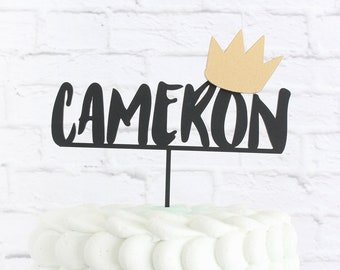 Birthday Cake Topper, First Birthday Cake Topper, Crown Cake Topper, Happy Birthday Cake Topper, Personalized Cake Topper