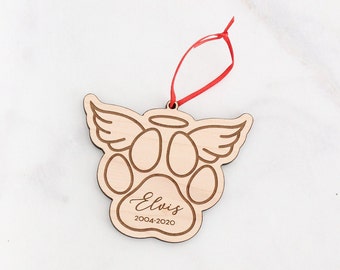 Personalized Pet Memorial Ornament, Custom Pet Memorial Gift, Dog Cat Memorial Gift