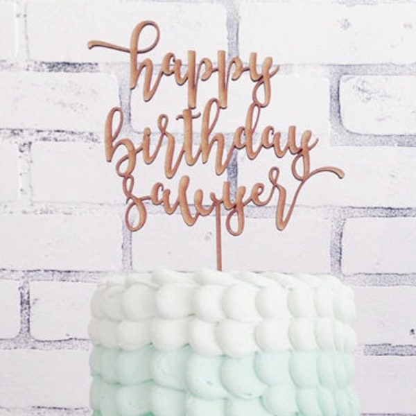 Happy Birthday Cake Topper, Custom Birthday Cake Topper, Custom Name Cake Topper, DIY Cake Topper