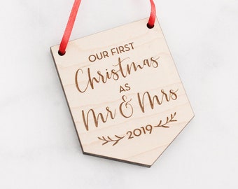 Mr and Mrs Ornament Our First Christmas Newlywed Gift Wedding Gift Christmas Gift Personalized Gift Custom Christmas Ornament